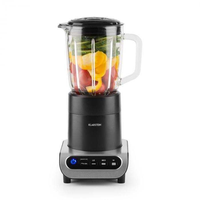 Klarstein Lambada Mixeur blender sur pied socle 650W 1,5L Carafe en verre noir