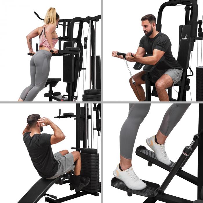 KLARFIT Ultimate Gym 9000 7 Stations Up to 150kg QR Steel