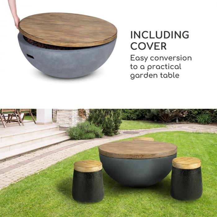 Canaria 2-in-1 Gas-Feuerschale Feuerstelle/Gartentisch | Gasbetrieb