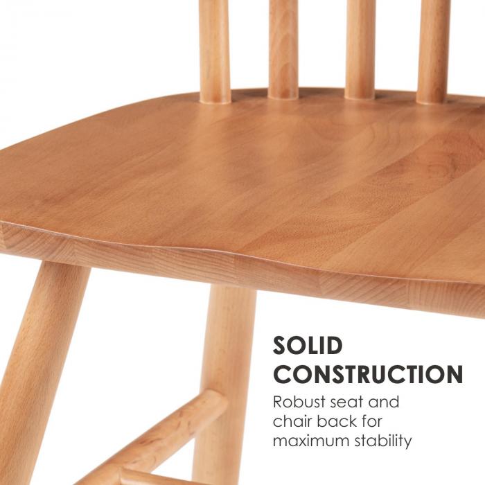 Besoa Fynn Wooden Chair Pair Beech Wood Windsor Design Wood