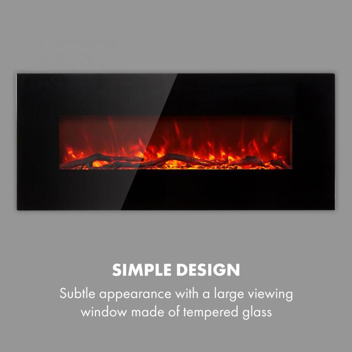 Lausanne Long Elektrischer Kamin | Leistung: 1600 Watt | 2 Heizstufen