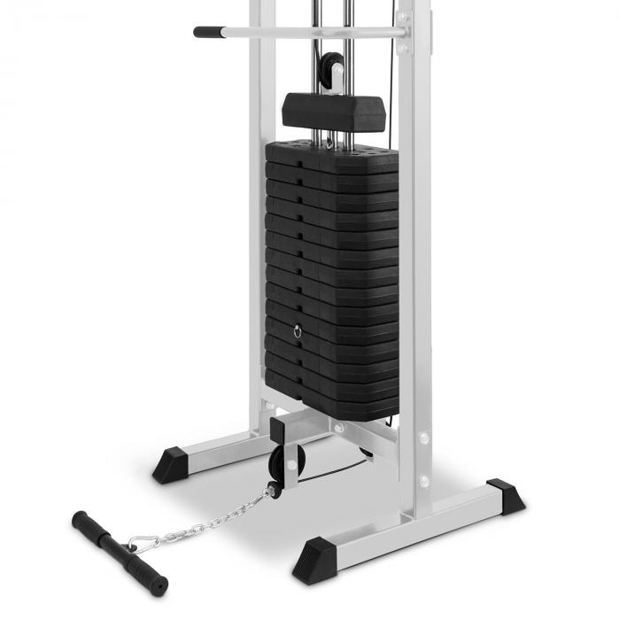 Klarfit Cablefit kabeltrekstation cable pull rack staal 2 x 170 lb zilver