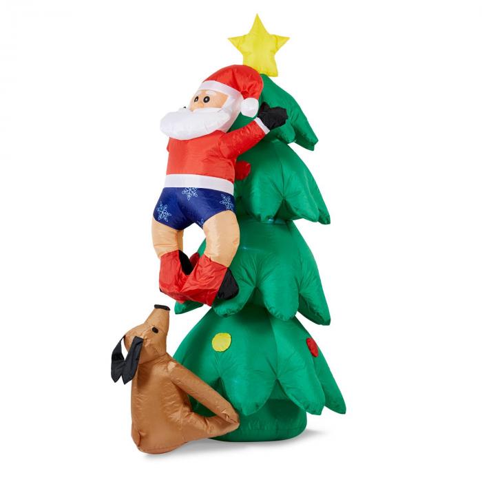 Oneconcept Santa On Tree Babbo Natale Gonfiabile 150cm Pompa 6 Led