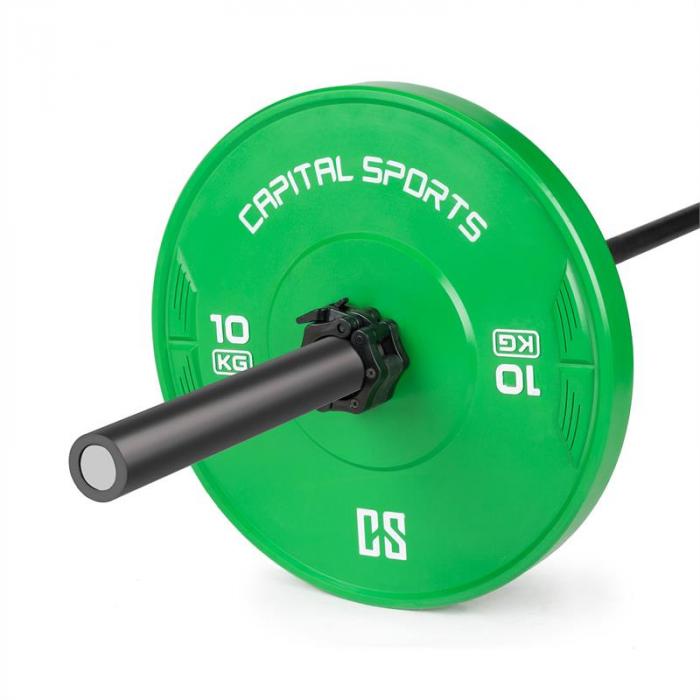 Capital Sports Nipton Discos de pesas 10 kg Verde Caucho Capital Sports Nipton Discos de pesas 10 kg Verde Caucho