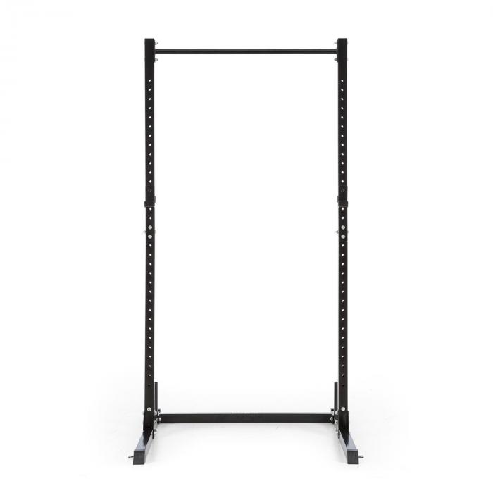 HR 1100 Weight Lifting Rack Half Rack 2 JHooks Pull Up Bar Black