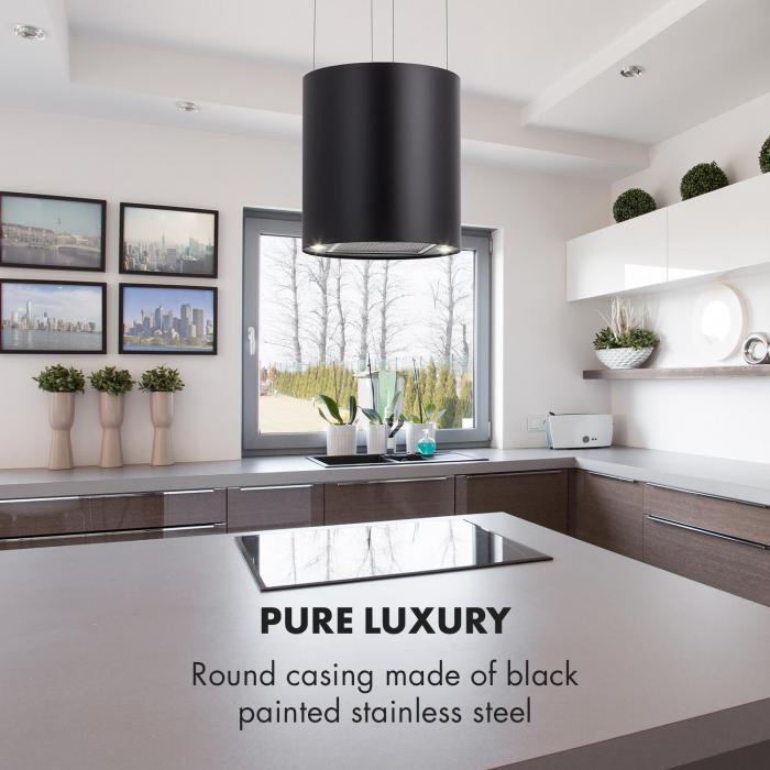 Klarstein Barett Island Cooker Extractor Hood Ø35cm Convection 560m³