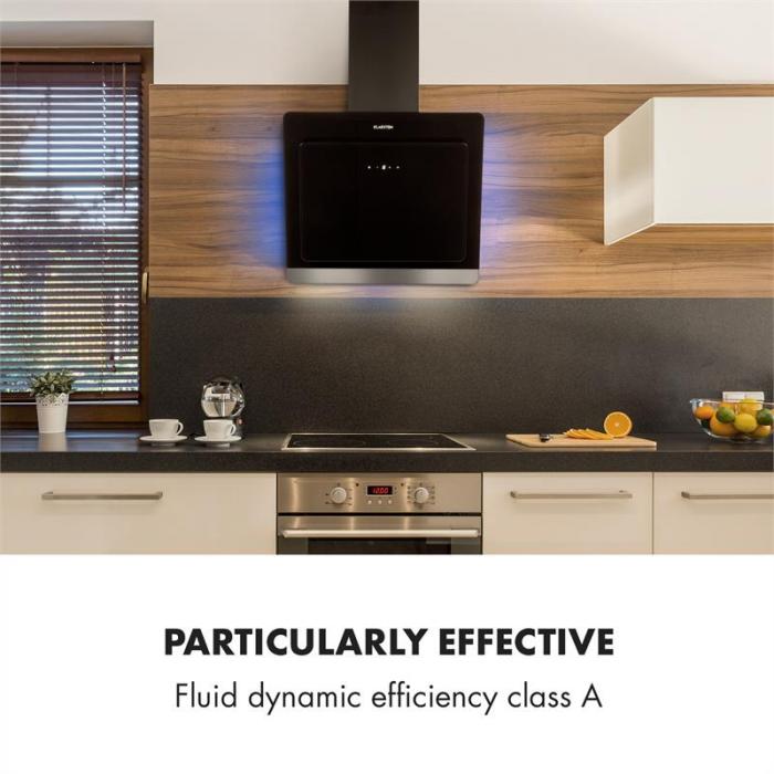 Klarstein Aurora Eco 60 Hotte Aspirante 60cm 550 M H Ecran Led Classe A Noire