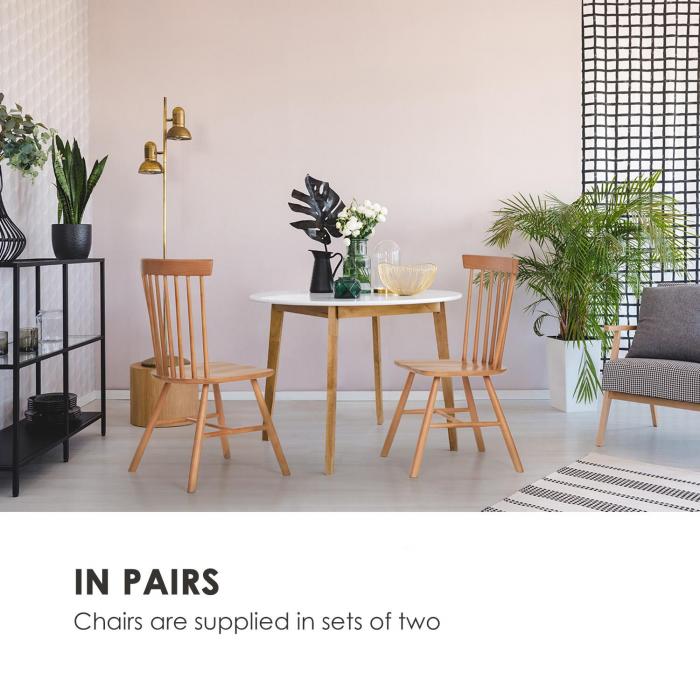 Besoa Fynn Wooden Chair Pair Beech Wood Windsor Design Wood