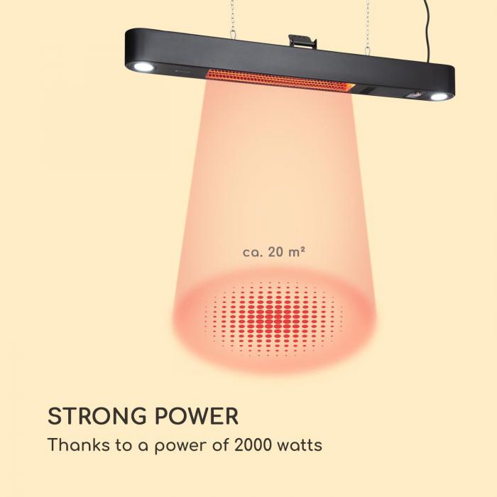 Gold Bar Shine Terrassenheizstrahler | Infrarotheizstrahler | Leistung