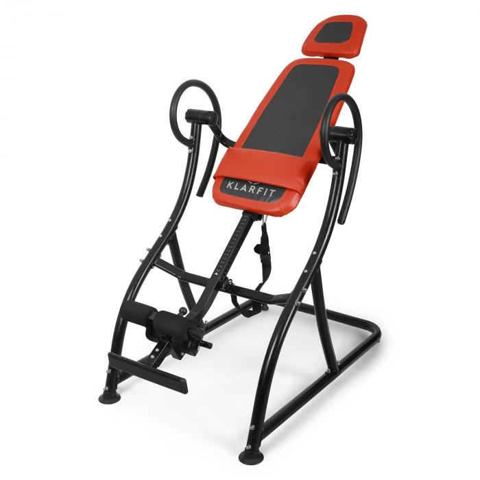 Klarfit Relax Zone Inversion Table Back Hang Ups Max Load 150kg, 180 Max Inversion & Steel Frame 