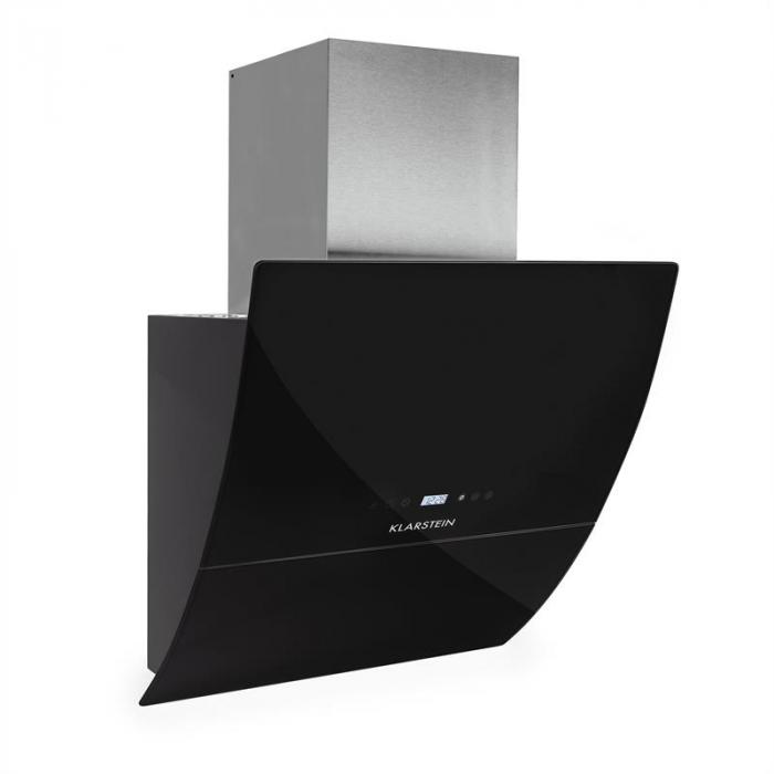 rgl60bl hotte aspirante murale inclinee 60 cm 600m h verre minuterie