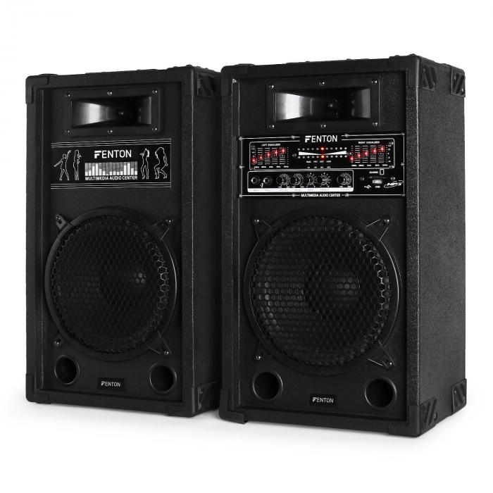 DJ PA AKTIV LAUTSPRECHER SYSTEM 800W STUDIO SOUND HIFI BOX USB SD MP3 B-WARE