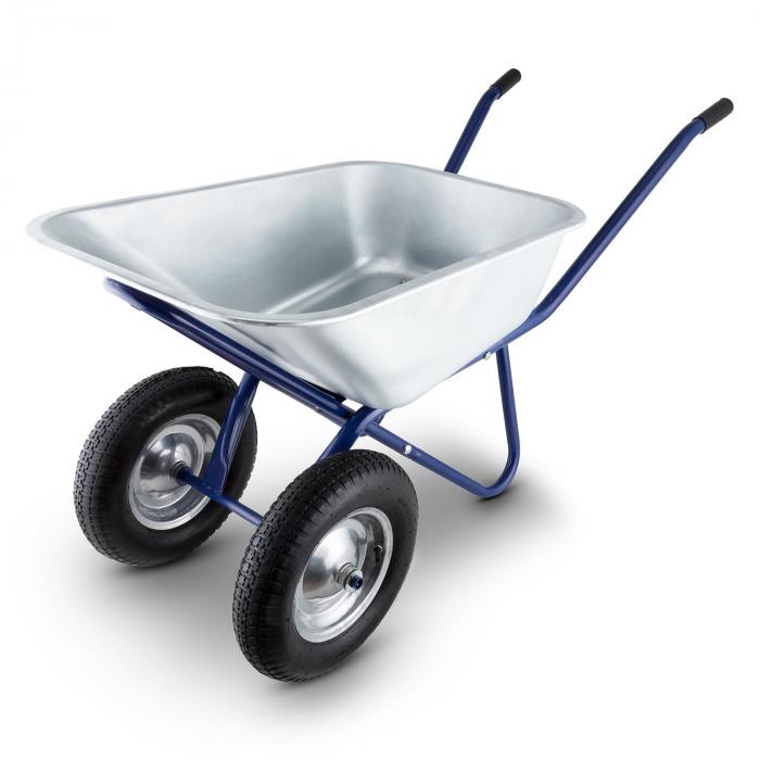 Waldeck Heavyload Wheelbarrow 120l 320kg Garden Cart 2Wheel Steel Blue Blue at the Best Price!