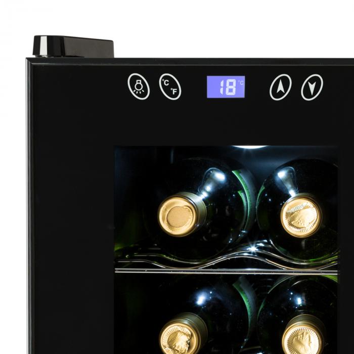 Metallic Handles 11 18 C Refrigerator 2 Glass Doors 67 Litres Black Klarstein Saloonnapa Wine Cooler 24 Wine Bottles Fridge Touch Sensitive Separate Temperature Settings