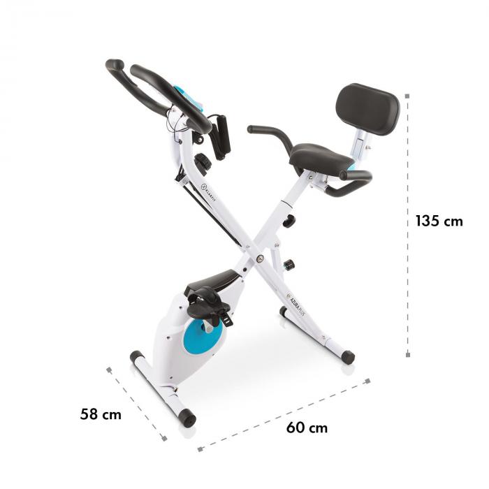 Klarfit Azura Plus V/élo dexercice 3-en-1 /• Fitness Bike /• Cardio Training /• Entra/înement par Courroie /• Pulsom/ètre /• 8 Niveaux de r/ésistance magn/étique