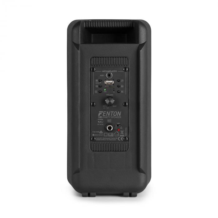 FENTON "FT8LED" Mobile Akku Box Sound Anlage Bluetooth Mikrofon LED USB SD MP3 