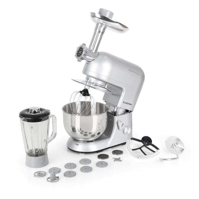 Klarstein Tk2-Mix8-S Bella Argentea Küchenmaschine 1200W 5 Liter 2021 Klarstein Tk2-Mix8-S Bella Argentea Küchenmaschine 1200W 5 Liter 2021