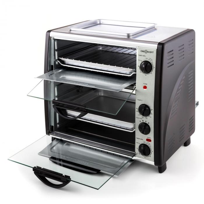 oneConcept AllYouCanEat Doppio Forno Grill 42 litri di volume totale 2400W oneConcept AllYouCanEat Doppio Forno Grill 42 litri di volume totale 2400W