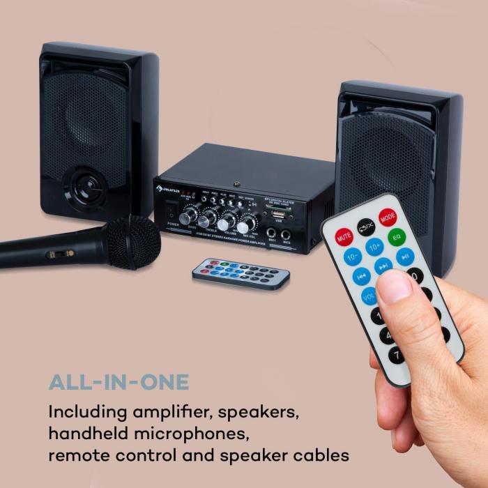 auna Karaoke Star 1 Kit karaoké, 2 x 50 W max., BT, USB/SD, LineIn