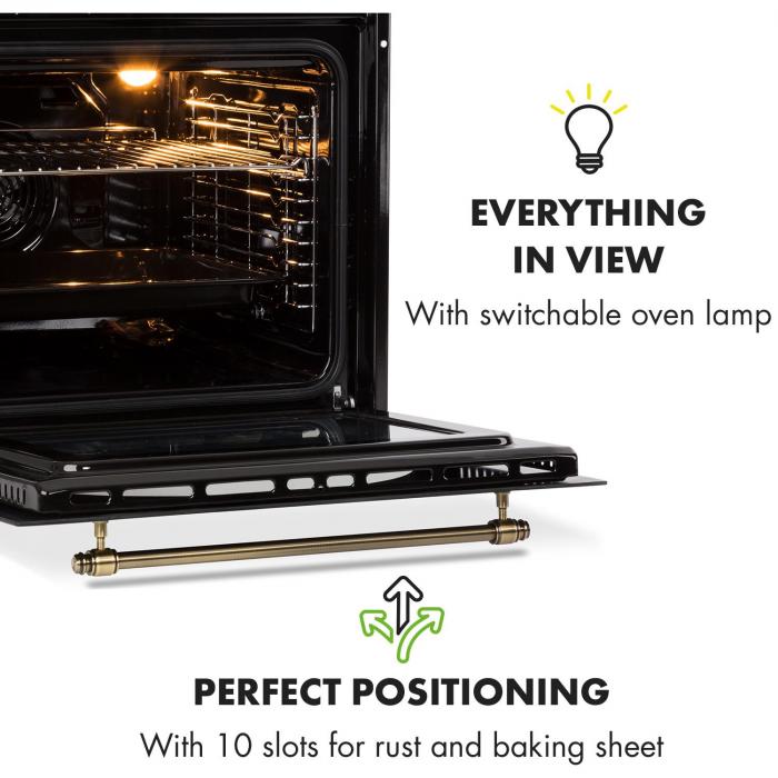 Klarstein Victoria Four encastrable 70L 50-250°C - Classe A- Look rétro ...