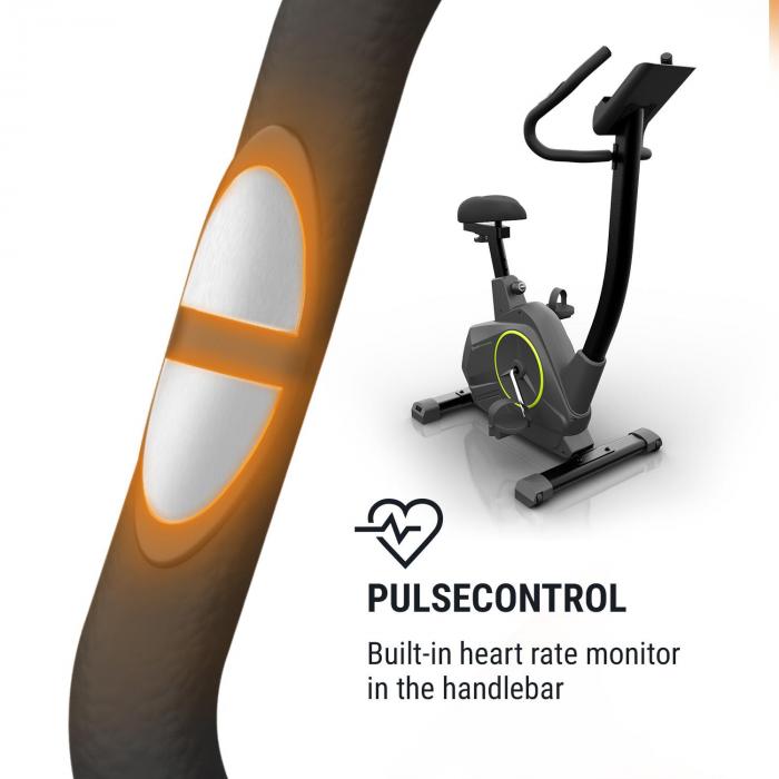 Heimtrainer Tablet-Halterung magnetisches Bremssystem mit 24 Leveln T/ÜV Zertifiziert Klarfit Epsylon Pulssensor 12 kg Schwungmasse SilentBelt Riemenantrieb