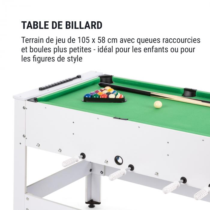 Klarfit Spin Table de jeu 2-en-1 accessoires de jeu inclus table de baby-foot fonction Spin: table tournante pour un changement rapide de jeu table de billard: 105 x 58 cm//couverture verte