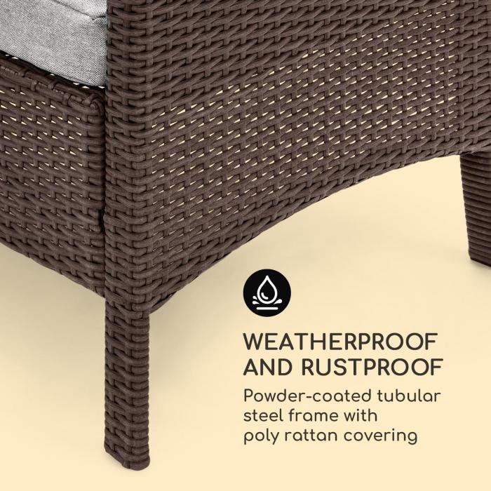 Blumfeldt Titania Dining Lounge Set Garden Set Brown Light Grey