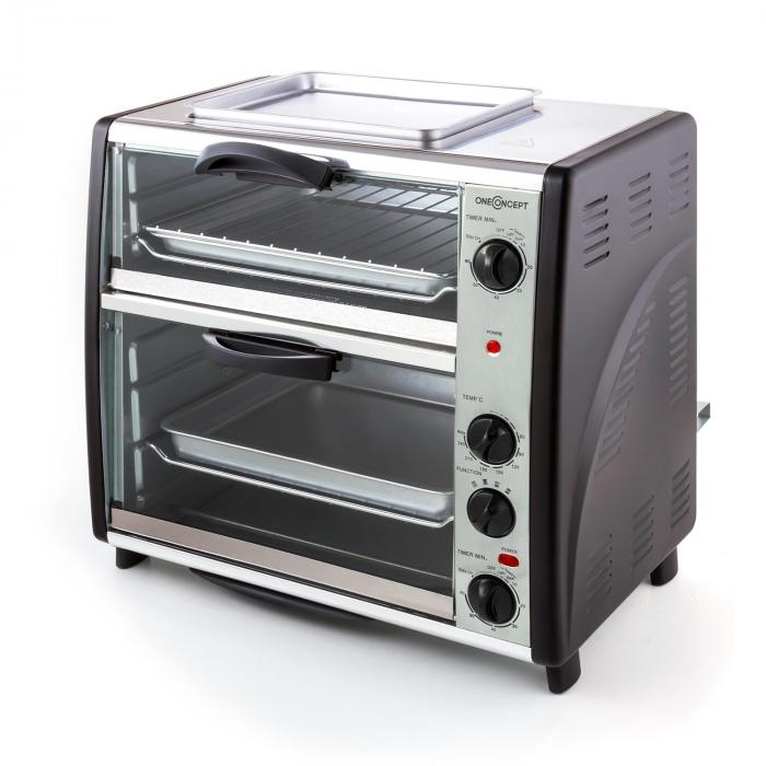 oneConcept AllYouCanEat Dubbele oven met grillplaat 42 liter 2400 W