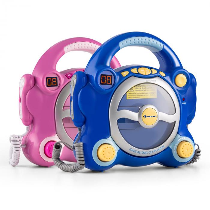 Pocket Rocket Karaoke Machine CD Player SingALong with 2 Microphones Pink