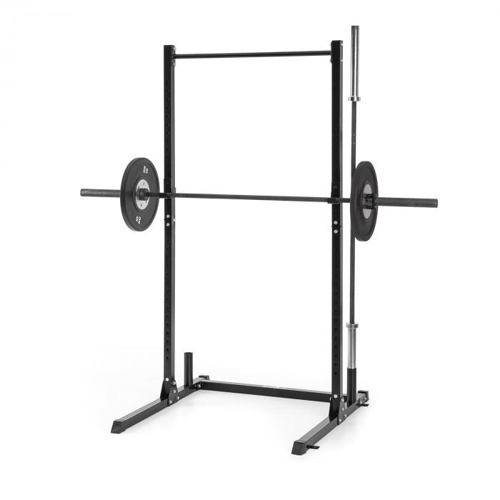 HR 1100 Weight Lifting Rack Half Rack 2 JHooks Pull Up Bar Black