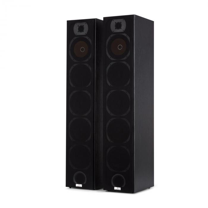 V7B 4way Bass Reflex Tower Speakers 440W Detachable Front Panel Black