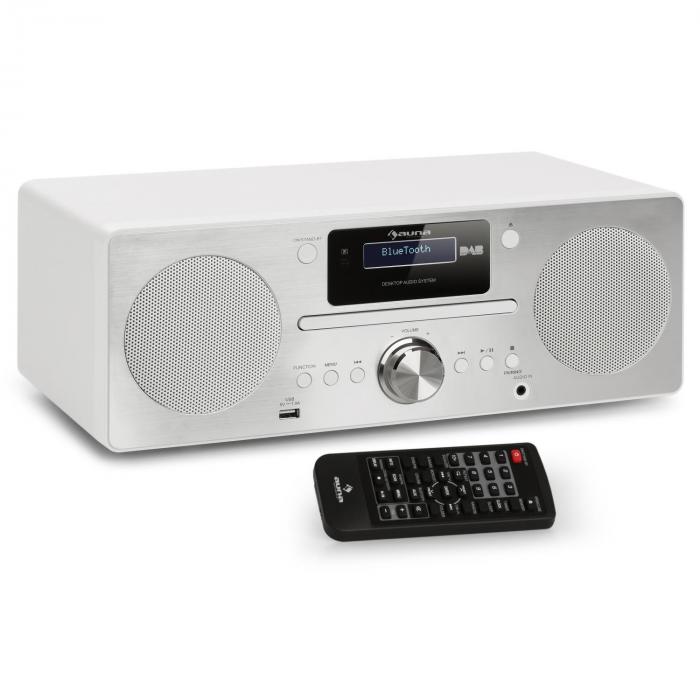Harvard Mini Audio System DAB/DAB+ FM Tuner CD Player USB Charger white