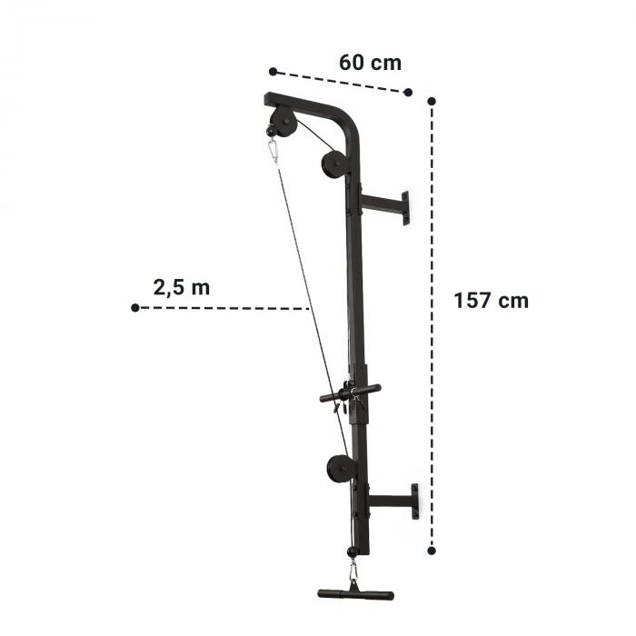Klarfit Stronghold Maquina Lat Instalacion En Pared 100kg Cable De