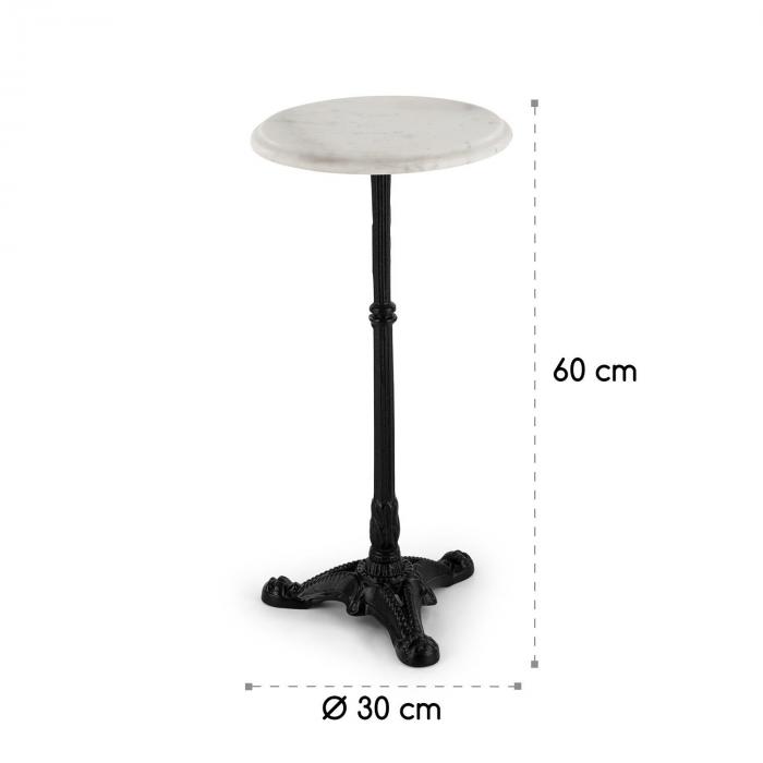 Blumfeldt Patras Xs Table De Bistrot Plateau O 30cm Fonte Marbre