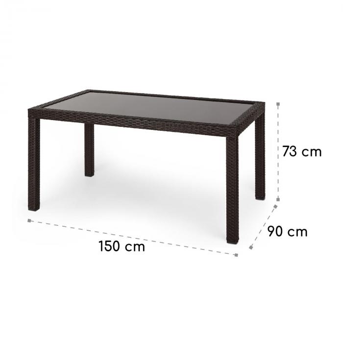 Peniche Gartentisch | 150 x 90 cm Tischfläche | 6 Personen ...