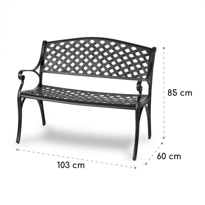 Blumfeldt Pozzilli Bl Banc De Jardin 2 Places Fonte D Aluminium Noir