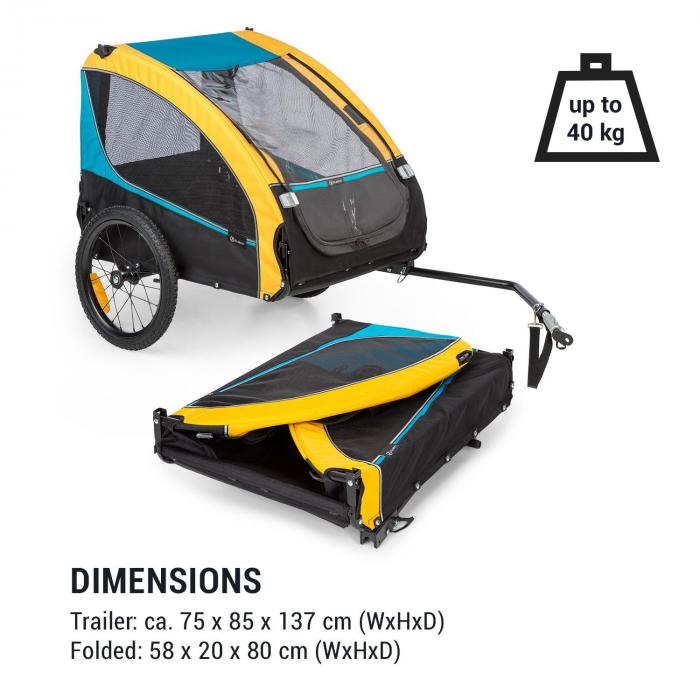 Husky Race Fahrrad Hundeanhanger Ca 282 Liter Volumen Material 600d Oxford Canvas Mit Wasserdichter Pvc Beschichtung Smartspace Concept Faltbar Max Belastbarkeit 40 Kg Pulverbeschichtet