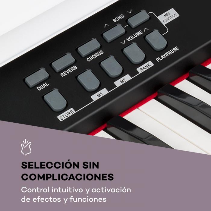 Schubert Subi88P2 teclado 118 ritmos negro 2 pedales 88 teclas Pantalla LCD 31 pistas demo sensibilidad a la rapidez soporte MIDI piano eléctrico 138 instrumentos preinstalados