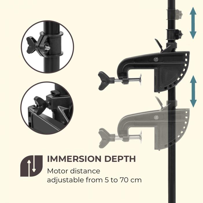 Waldbeck Barracuda 50 Electric Outboard Motor 50lbs / 564W 12V 3Blade