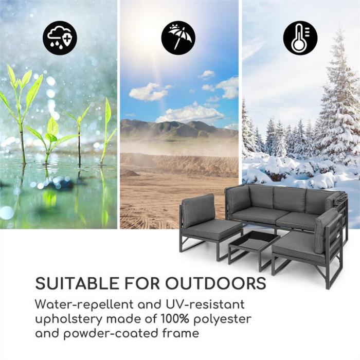 blumfeldt ravenna lounge set garden 4 piece convertible poly rattan aluminium